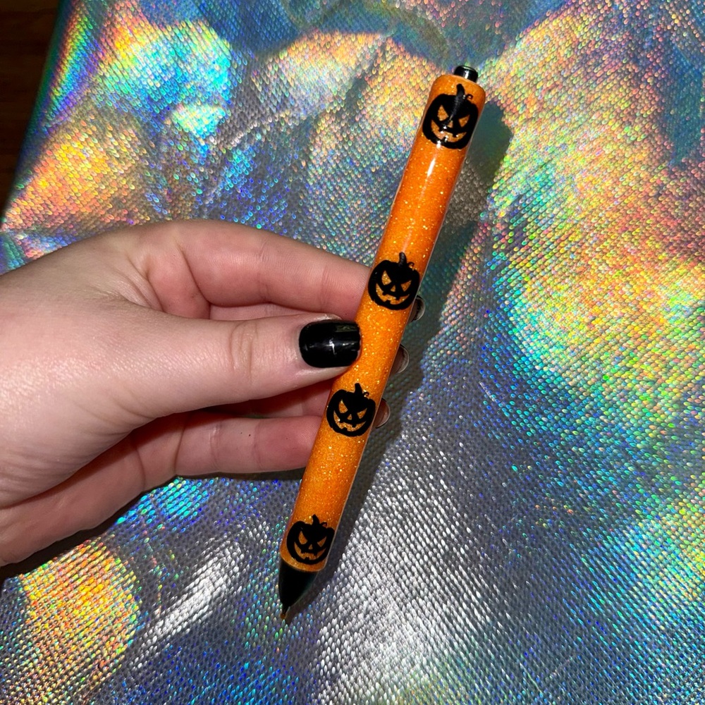 Pumpkin Handmade UV Resin Inkjoy Pen (black ink)